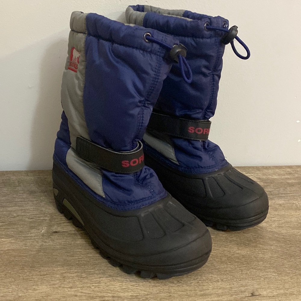 Sorel Kids Blue and Gray Snow Boots